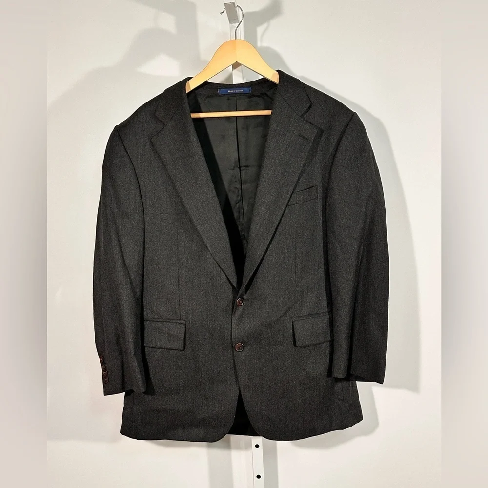 CHAPS Ralph Lauren Pure Wool Blazer Charcoal Grey Classic Tailored Canada 42R